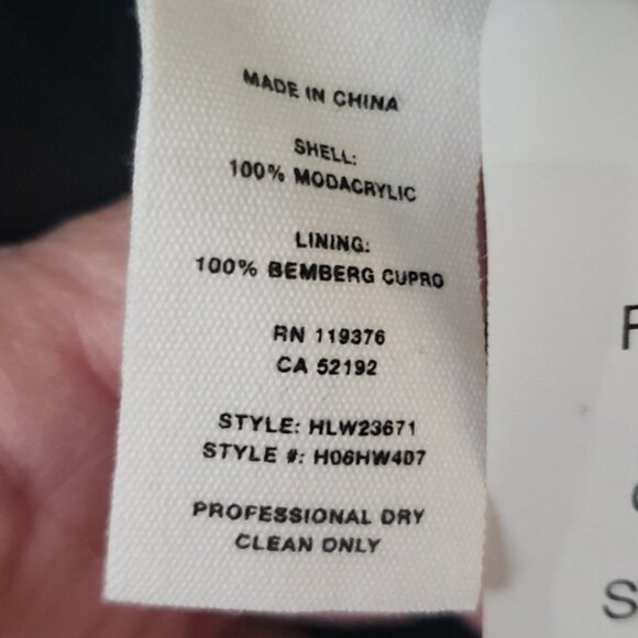 Helmut Lang Oversized Black Faux Mink Bomber Zipper Front Elastic Cuffs Size XS - Picture 13 of 14